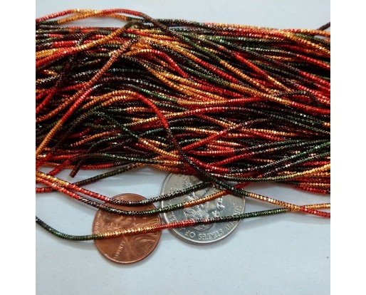 MULTI COLOR - 150 Inches French Metal Wire Gimp Coil Bullion Purl - Check Rough - 3.80 Meters